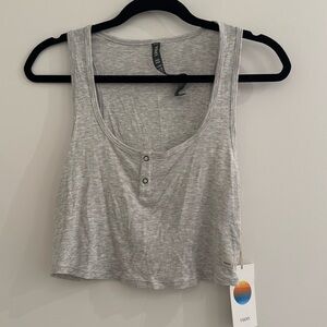 Fiori Cove crop tank light heather gray. Size small. Tag removed